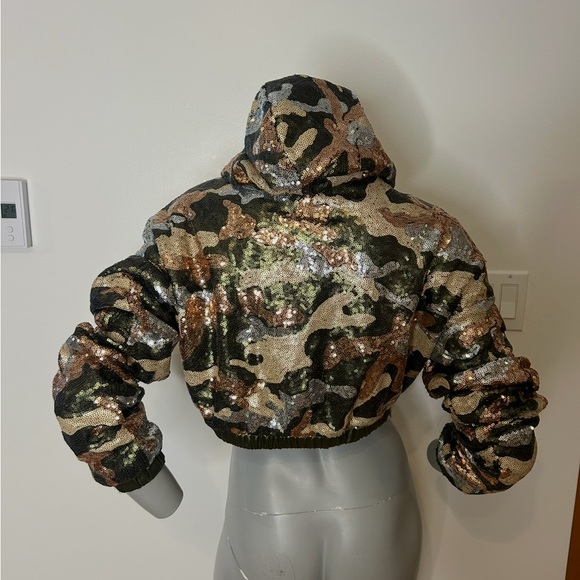 WOW Couture Camouflage Sequins  Cropped Hoodie❤️S - Picture 10 of 15
